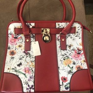 Floral print tote bag